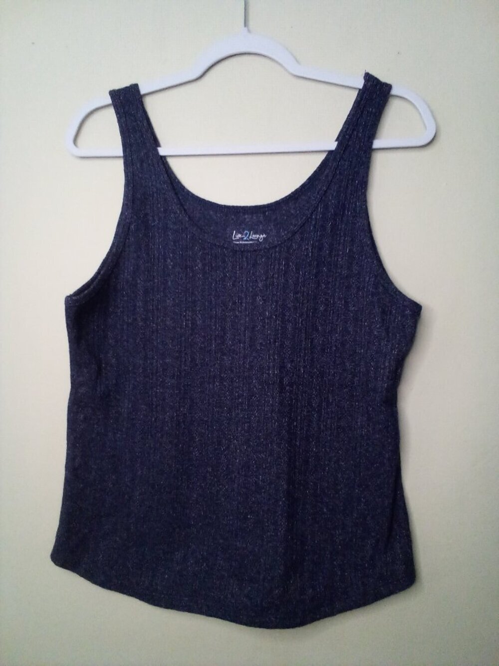 Live 2 Lounge Tank Top Women Large Sleeveless Casual Soft Stretch Blue
